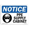 Signmission OSHA Notice Sign, PPE Supply Cabinet With Symbol, 24in X 18in Rigid Plastic, 24" W, 18" H, Landscape OS-NS-P-1824-L-17777